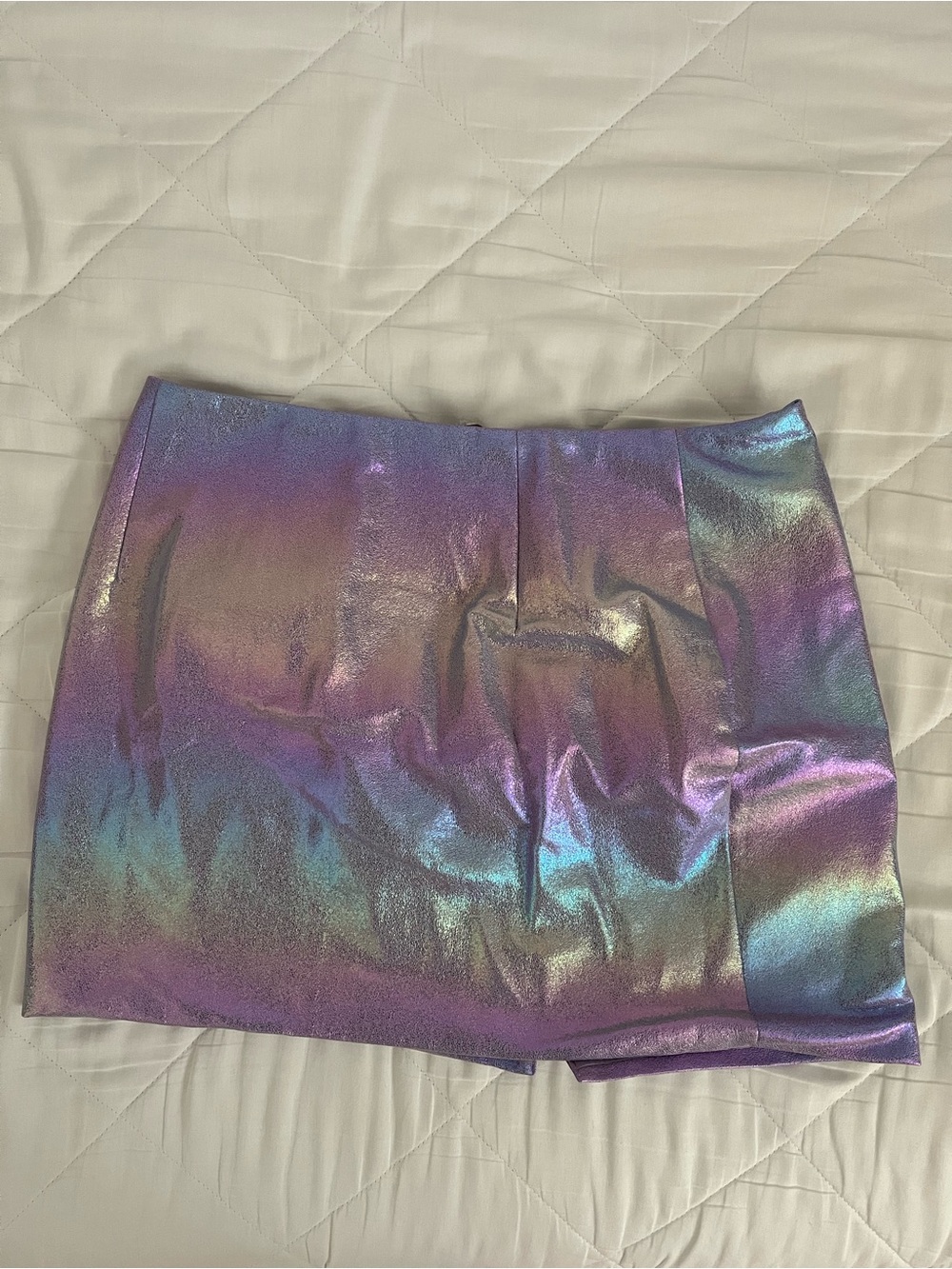 Wild Honey Purple Holographic Skirt with Zipper - Picture 2 of 3